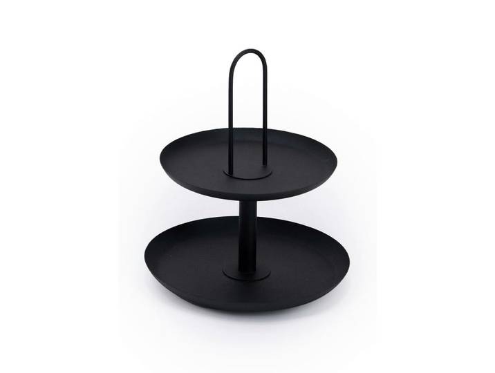 Fynch-Hatton Etagere Ganzjährig, Metall, rund, 37 cm, Handmade in India, Tragegriff, zerlegbar, Geschirr, Tischkultur & Serviergeschirr, Etageren
