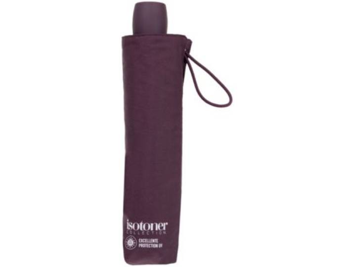 Isotoner - Parapluie 3 Sections Acier/Alu/Carbone Slim Pourpr