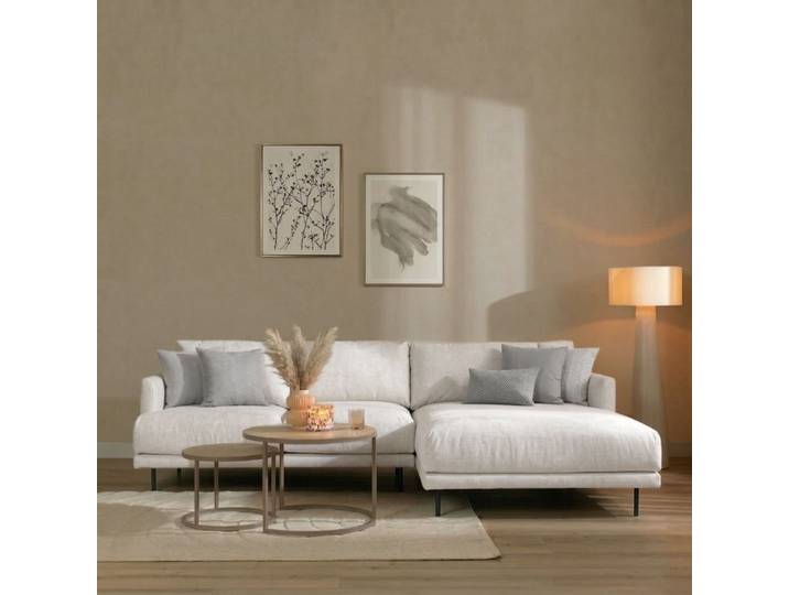 Bronx71 Ecksofa Denver Stoff off white rechts