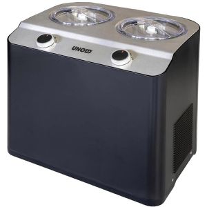 Unold Eismaschine Nero, 48835, für 2x 1,2 Liter, mit Kompressor, 250W, Edelstahl, schwarz, 3 Automatikprogramme