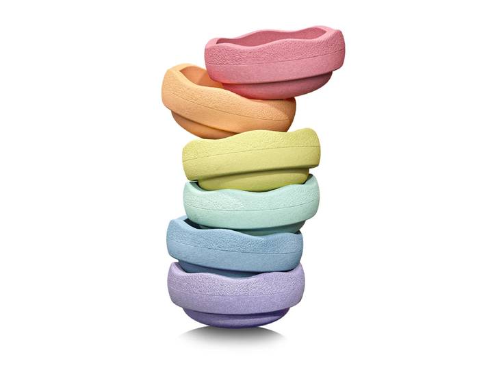 Stapelstein® - Original rainbow pastel, multicolor (6er-Set)