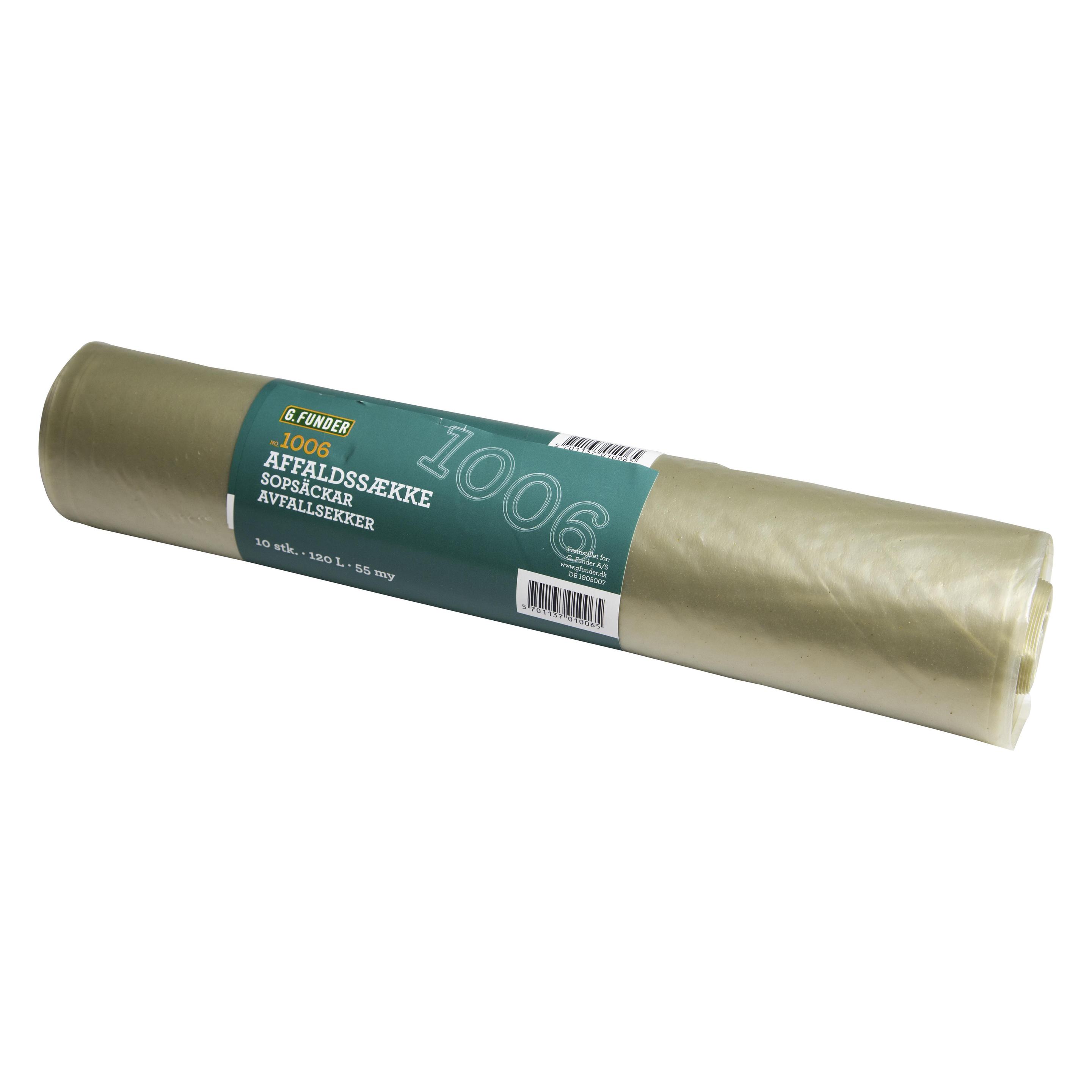 G.Funder Affaldsskke klar, 120 liter, 10 poser pr. rulle - kraftig kvalitet (10x, 120 l) (5701137010065)