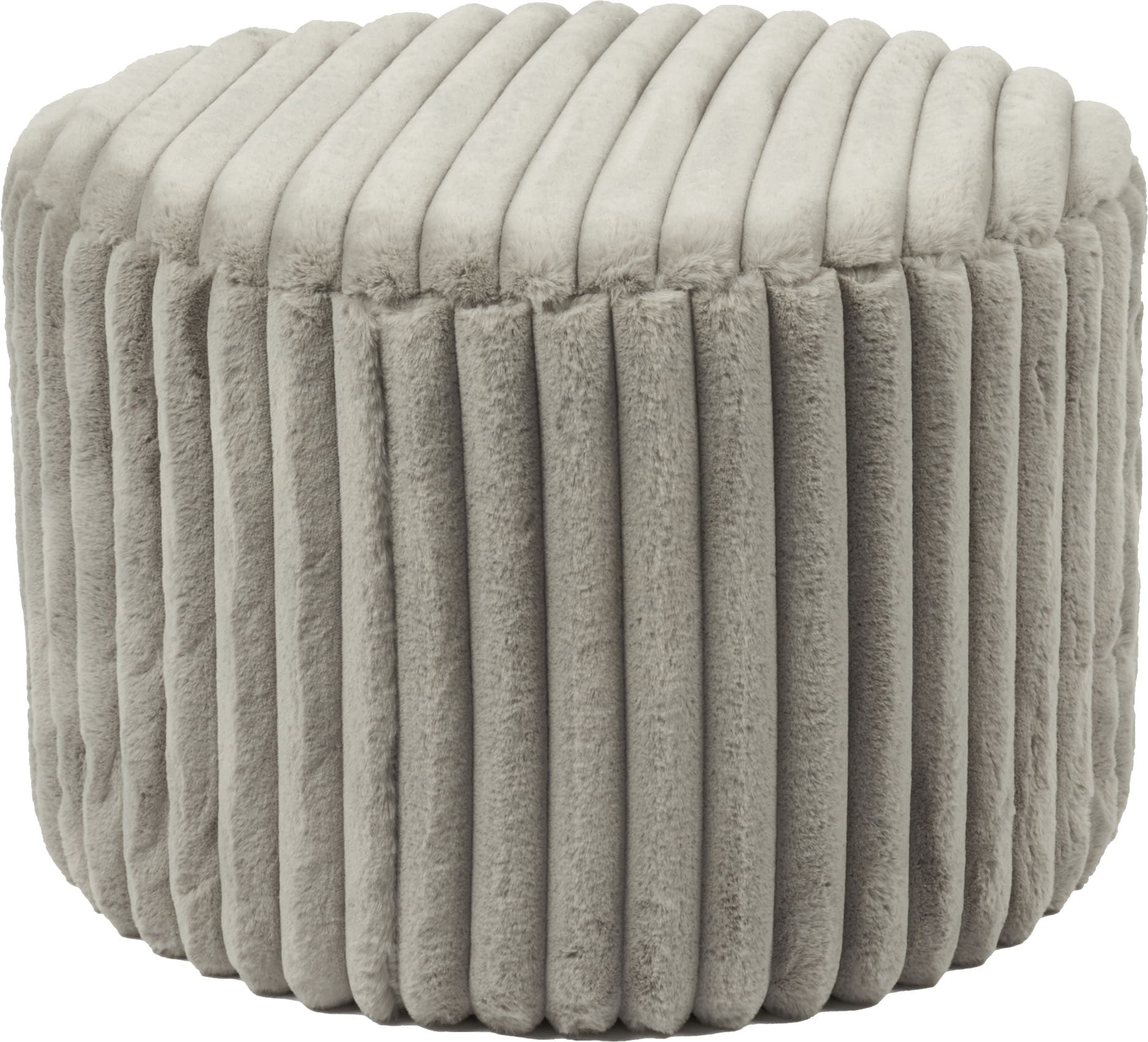 Polsterhocker SALESFEVER "Komfortabler Polsterhocker", grau (hellgrau), B:55cm H:38cm T:55cm, Kunstfell-Strick (100% Polyester), Hocker, Polsterhocker, Bezugstoff Oeko-Tex zertifiziert und PFC-frei hellgrau B/H/T: 55cm x 38cm x 55cm, Kunstfell, Sitzhocker