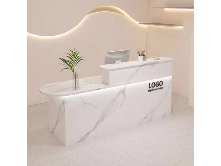 Comptoir de réception de rangement personnalisé, Design Unique, bureau de réception esthétique élégant, mobilier de bureau Simple et tendance