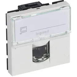 Legrand 076566 Mosaic 1-fach RJ45, Kat 6A, STP, 2-modulig, Farbe: Ultraweiß