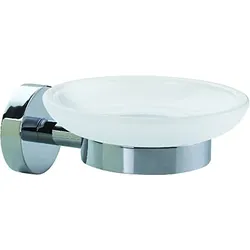 nwb Seifenhalter Pro 020 P02123 chrom, Glas satiniert, mit Befestigungstechnik