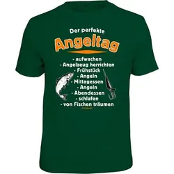 Rahmenlos "Der perfekte Angeltag" T-Shirt Herren (Grün), Grün, L