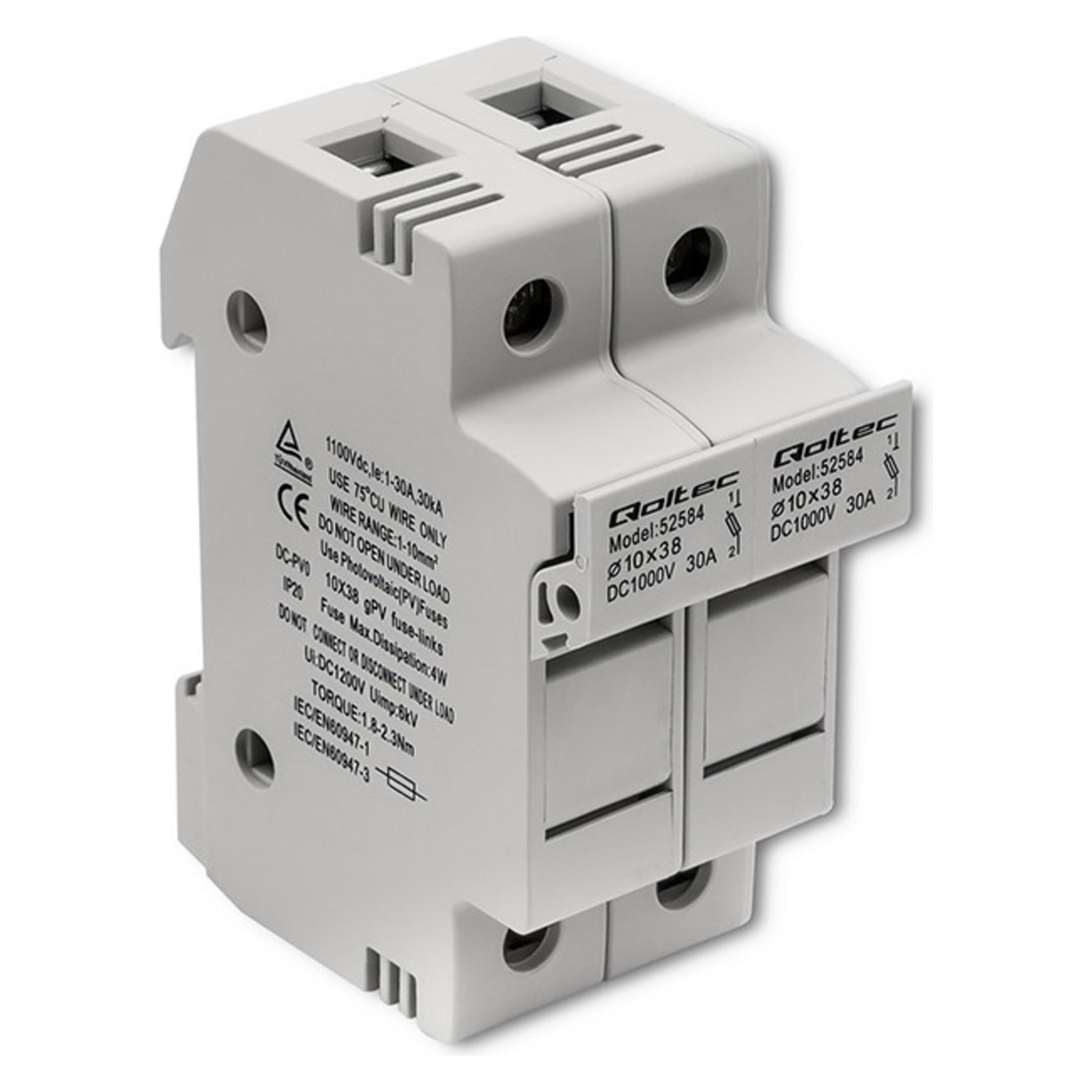 Qoltec Fuse base DC fuse 2P (Solarstecker) (52584)