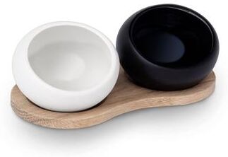 "Rosendahl Salt And Pepper Cellar, White/Black/Oak - H: 2.6"""