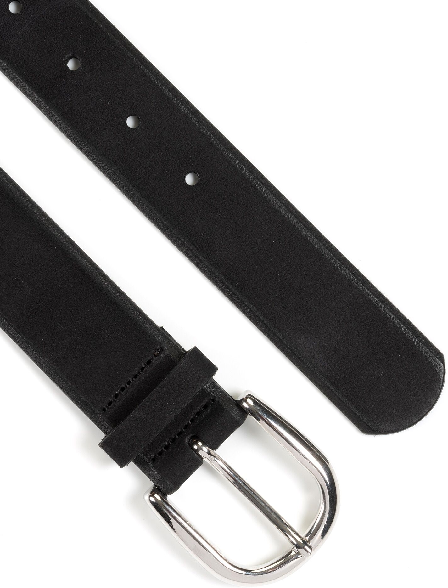 Ledergürtel MONTI "PAVIA", Damen, Gr. 105, schwarz, Rindsleder, unifarben, Gürtel Ledergürtel, aus Nubukleder mit glänzender Dornschliesse – 3,5 cm breit schwarz 105