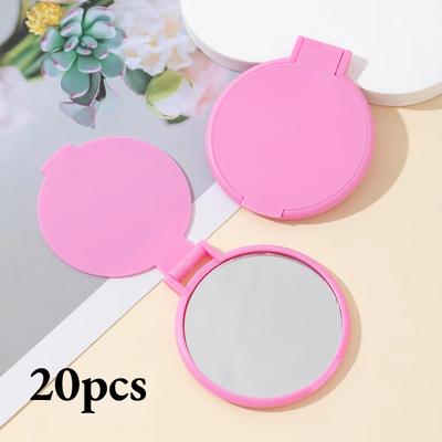 Fusion Finds Portable Folding Makeup Mirror Compact Travel Pocket Mirror For Daily Beauty Touch Ups pink 20pcs