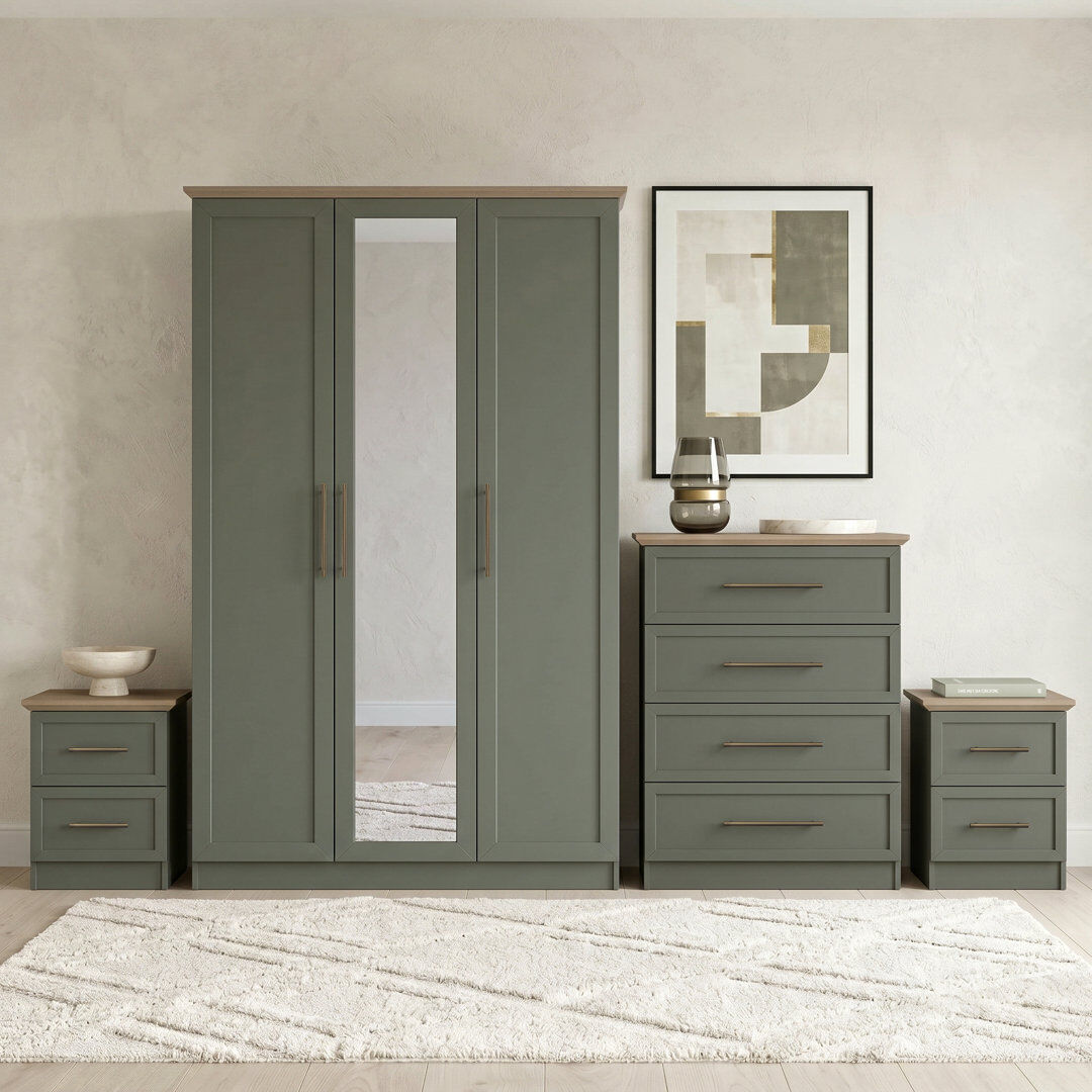 August Grove Arata 4 Piece Compact Bedroom Storage Set Kale Green