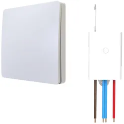 Schalter und Empfänger Funkschalter SET für LED Beleuchtung 230V Montage an der Wand Taster Drahtlos Kinetisch Batterielos