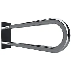Brillantbad BELP Stützgriff in U-Form Edelstahl poliert mit Abdeckung 100x250x616 mm, 120 kg Traglast für Bad & WC >> zum Bohren