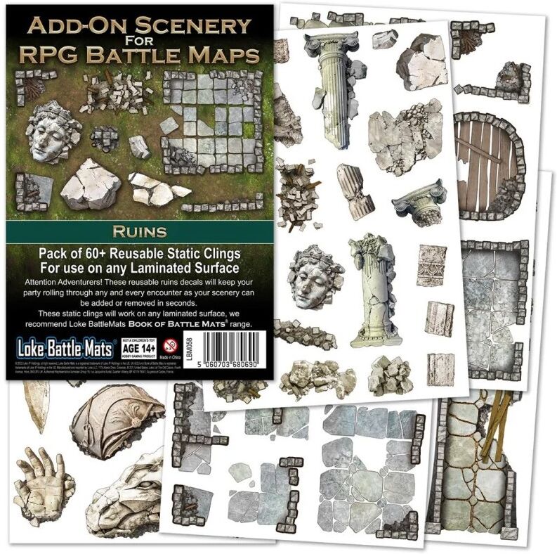 Loke Battle Mats Livre plateau de jeu : Décorations additionnelles (Ruines)