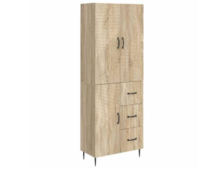 PUGYNBK Schrank-Set, 2 Stück, Sonoma-Eiche, Holz, Technik Modular, wasserdicht, stapelbar, einfache Reinigung, ideal für den Garten
