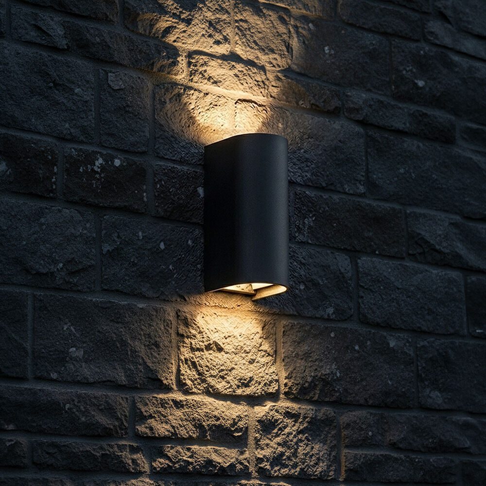 V-Tac Applique Led Da Esterno 12w Cilindrica Nera Up Down Cct Regolabile Ip65 24349