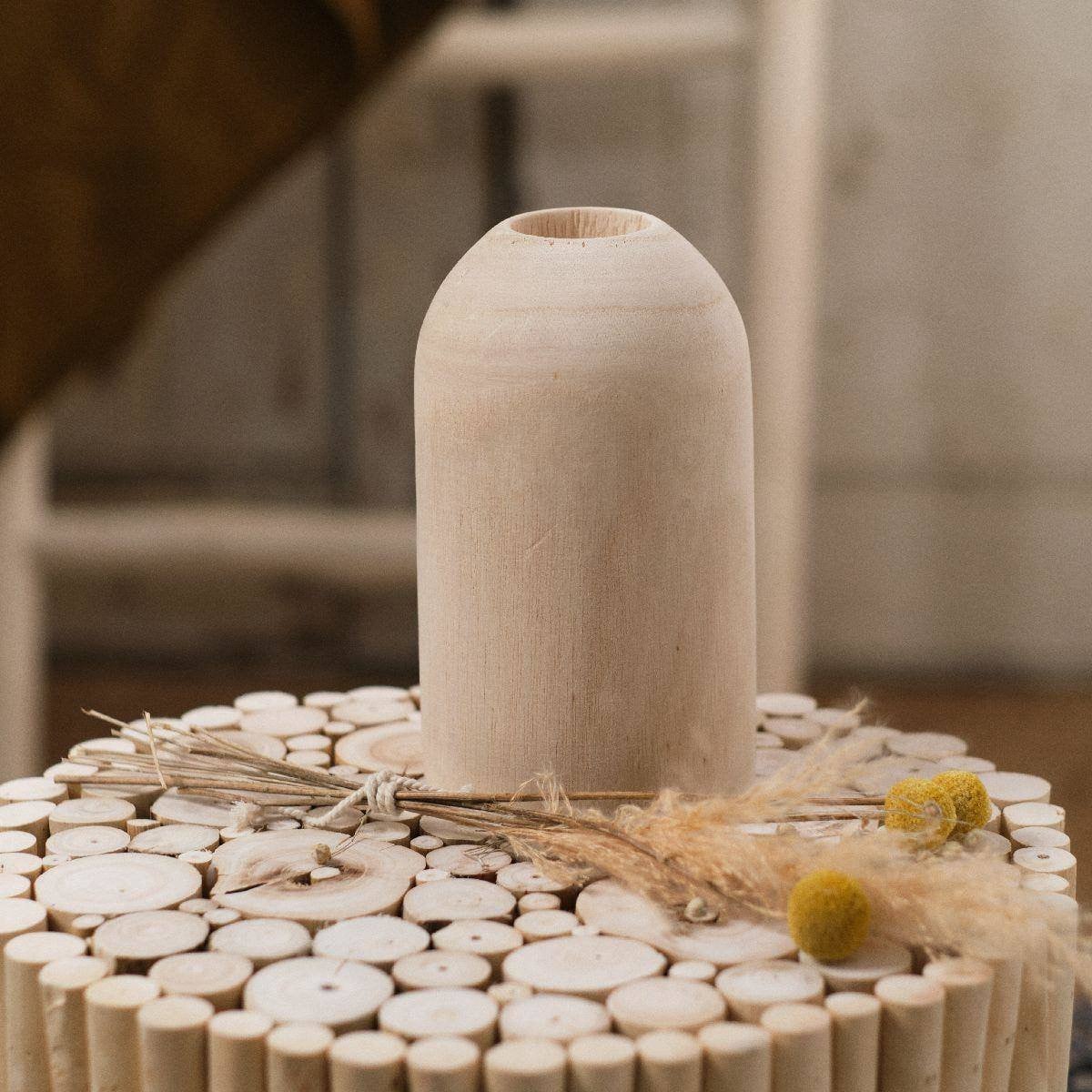 Houten vaas Pure decoratie