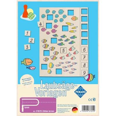 PEBARO 378/2S - Laubsägevorlage Zählen lernen, 1 Platte, Größe DIN A4