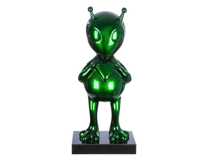 Skulptur Allen, Schwarz, Jadegrün, Kunststoff, Stein, Weltall, 30x68x21.5 cm, stehend, Dekoration, Dekofiguren & Skulpturen, Skulpturen