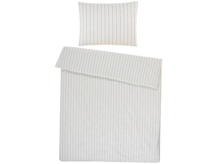 Ambiente Bettwäscheset, Weiss, Textil, Streifen, 160x210 cm, hautfreundlich, weiche und anschmiegsame Oberfläche, Heimtextilien, Bettwäsche, Bettwäsche, Satin Bettwäsche
