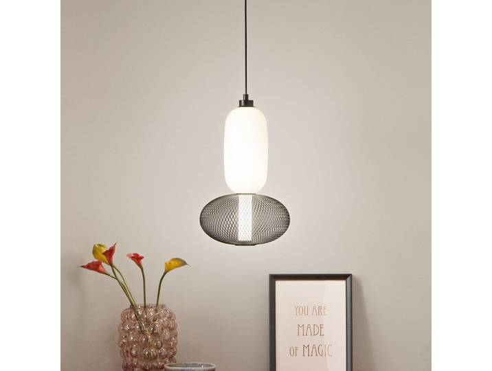 Luce Ambiente Design Hängeleuchte Inkas, schwarz, für Wohn- / Esszimmer, Glas