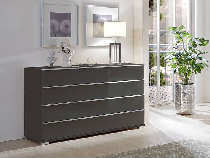 Sideboard 149 x 82 x 42cm Schwarz/Grau/Havanna