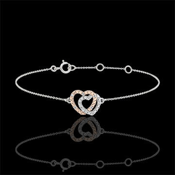Edenly Armband Weissgold RosÃ©gold und Diamanten - Herzen Komplizen
