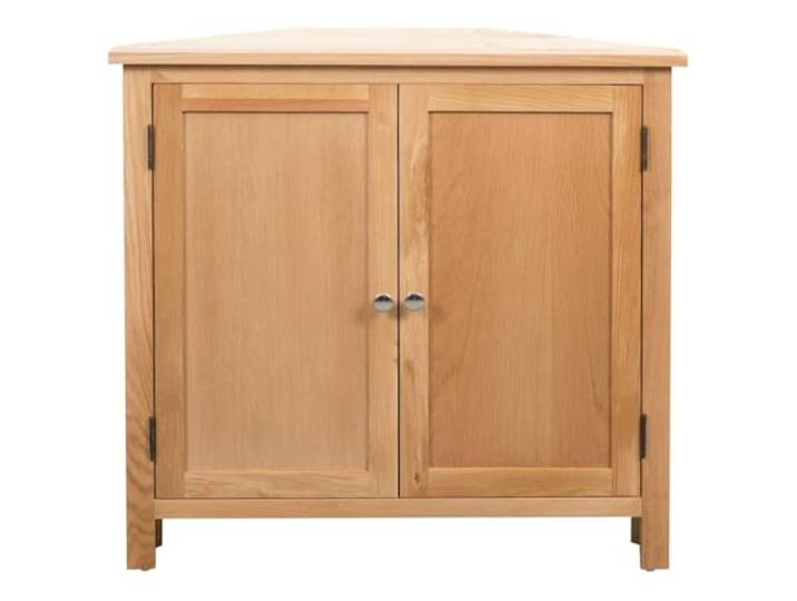 Eckschrank 80 x 33,5 x 78 cm aus massivem Eichenholz, Braun Massives Eichenholz, MDF furniert, braun, Eckschrank, großer Raum, einfache Montage, Wandbefestigung