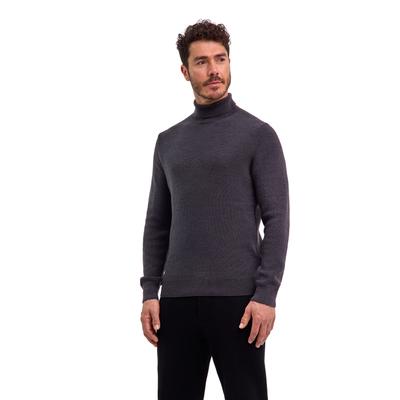 Strickpullover FALKE "FALKE Pullover", Herren, Gr. S, grau (asphalt meliert (3182)), Pullover Strickpullover