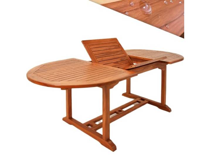 CASARIA® Tuintafel 200x100x75cm Uitschuifbaar, Weerbestendig Eucalyptushout