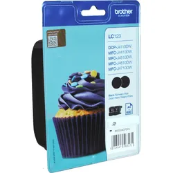 2 Brother Tinten LC-123BKBP2DR Doppelpack schwarz