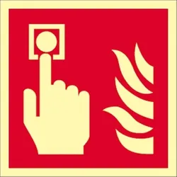 Schild Brandmelder, Alu, langnachleuchtend, 160-mcd, 148x148 mm
