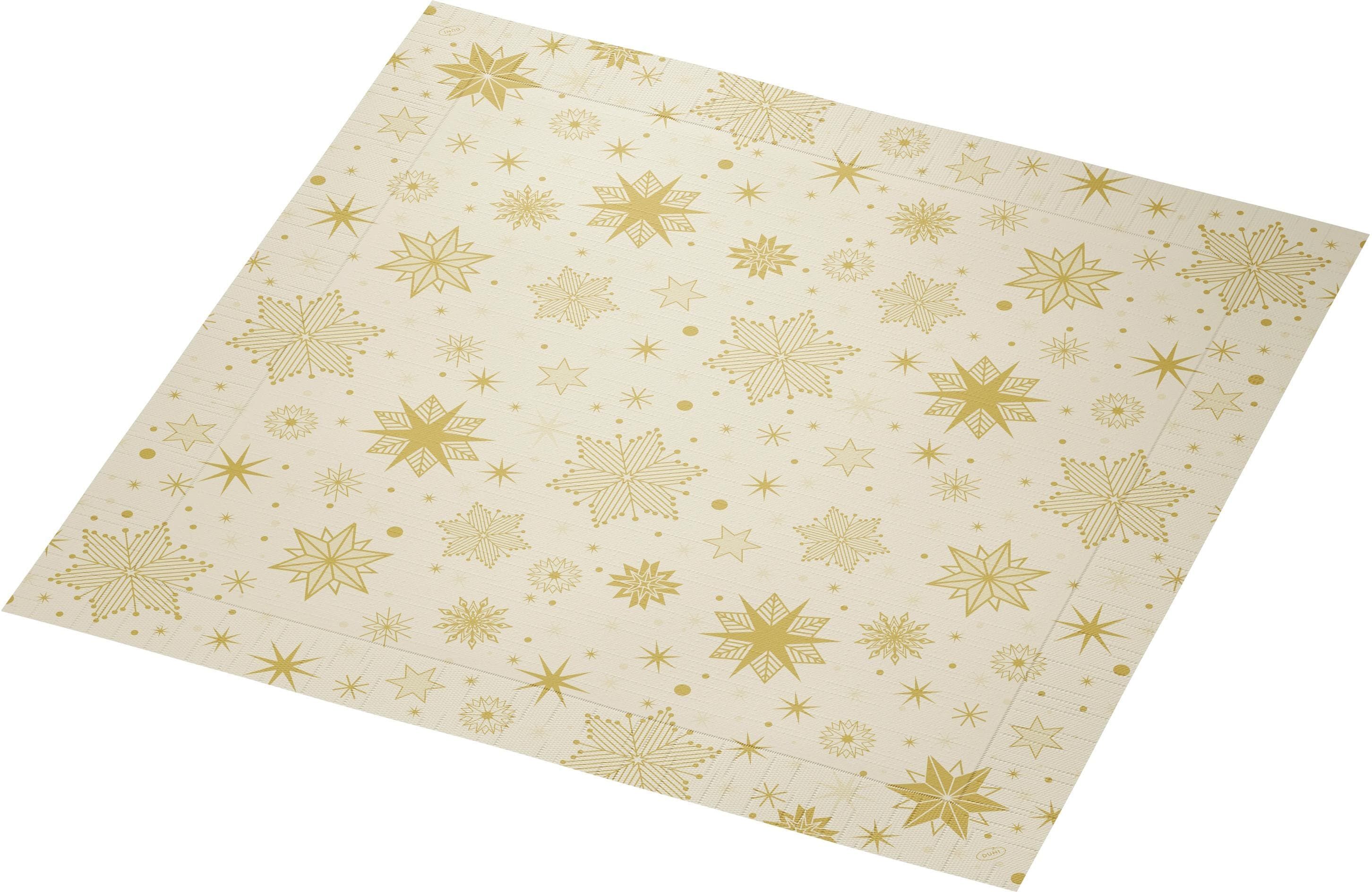 Papierserviette "Duni Stargazing Cream, 40 x 40 cm, 50 Stück", beige (gelb, gold), B:40cm L:40cm, Servietten, Papierserviette gelb, gold Papier