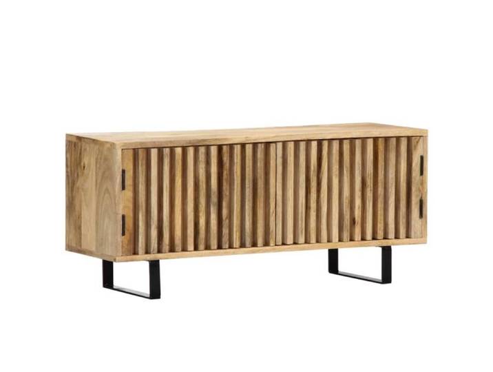 Meuble TV 90 x 30 x 40 cm Bois de manguier massif Meuble TV Mural Contemporain Scandinave