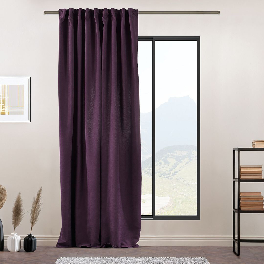 Lilijan Home & Curtain Extra Long & Extra Wide Decorative Curtain Single Panel Purple 280cm Width x 350cm Drop