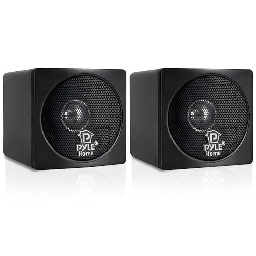 Pyle Mini Boekenplank Luidsprekers - 200W - 1 Paar - Zwart - 10,16 cm