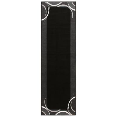 Läufer OTTO HOME "Noah" Gr. 11, grau (anthrazit), B:70cm H:7mm L:230cm, Kunstfaser, Teppiche, Läufer, mit Bordüre, Läufer, Brücke, Kurzflor, verspieltes Design, elegant