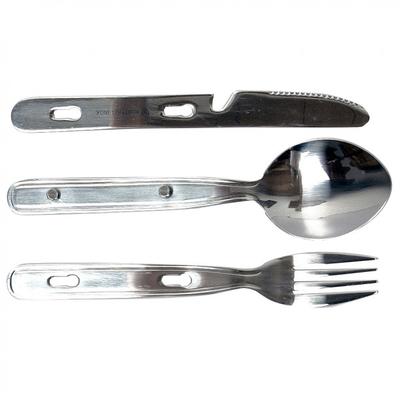Basic Nature - Biwak Hiking Besteck - Besteck-Set grau