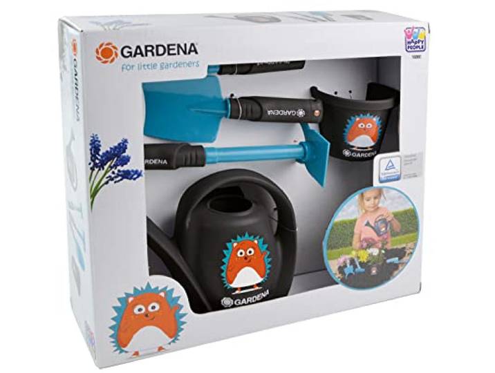 Happy People 16860 - Gardena Starter-Set ab 3 Jahren mit Rechen, Schaufel, Gießkanne und Eimer für die Gartenarbeit, perfekt für Kinderhände