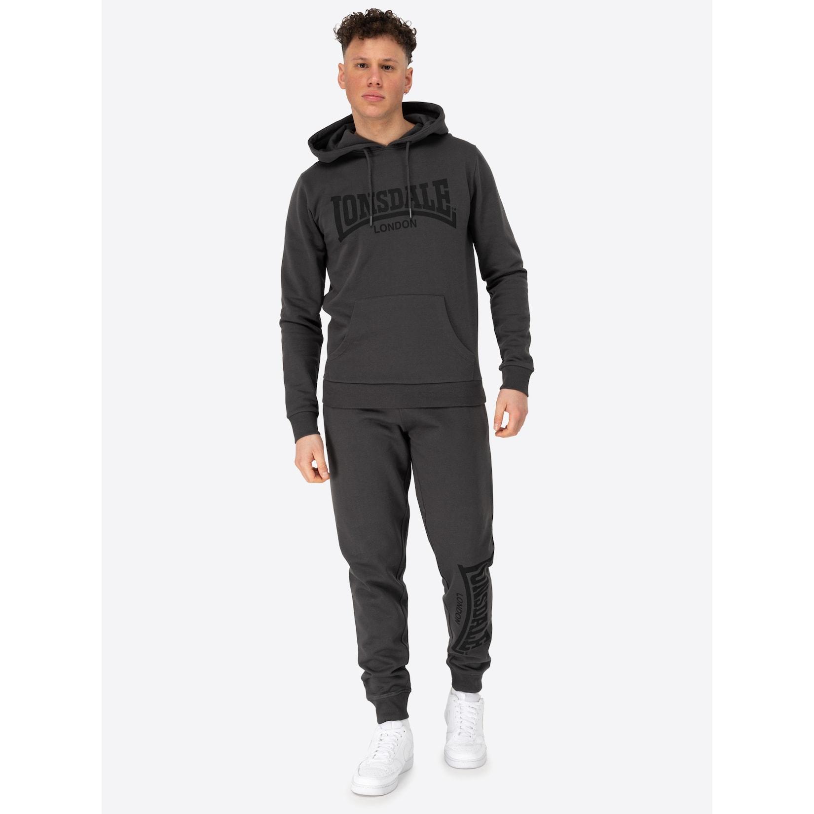 Lonsdale Herren Trainingsanzug mit Kapuze schmale Passform CLOUDY