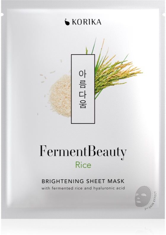 KORIKA FermentBeauty Brightening Face Sheet Mask with Fermented Rice and Hyaluronic Acid aufhellende tuchmaske mit fermentiertem reis und hyaluronsäure 20 g
