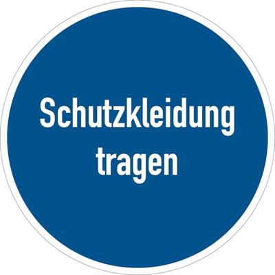 Gebotsschild, Schutzkleidung tragen - praxisbewährt - 200x0.45 mm Aluminium geprägt