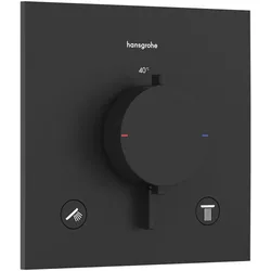hansgrohe Ecostat Comfort E Thermostat Unterputz für 2 Verbraucher, Mattschwarz