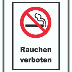 HB-Druck Rauchen verboten Schild A1 Rückseite selbstklebend
