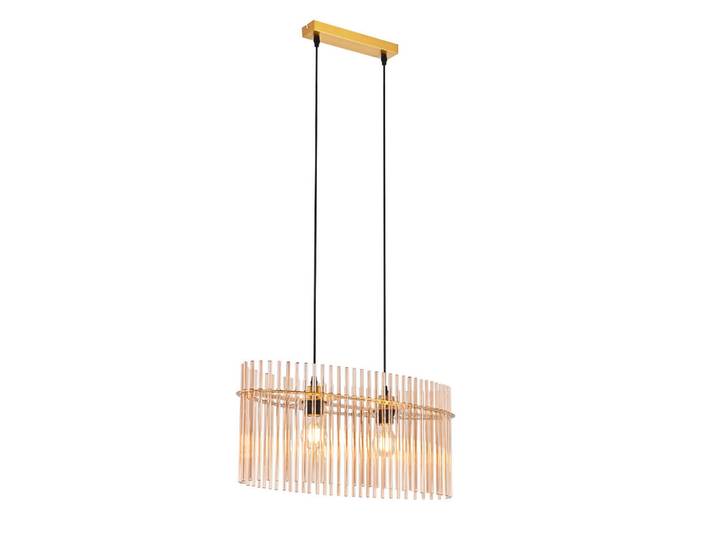 ZMH Pendelleuchte Ivy 25/60/150 cm, Goldfarben, Glas, E27, 60x150x25 cm, Lampen & Leuchten, Innenbeleuchtung, Hängeleuchten, Pendelleuchten