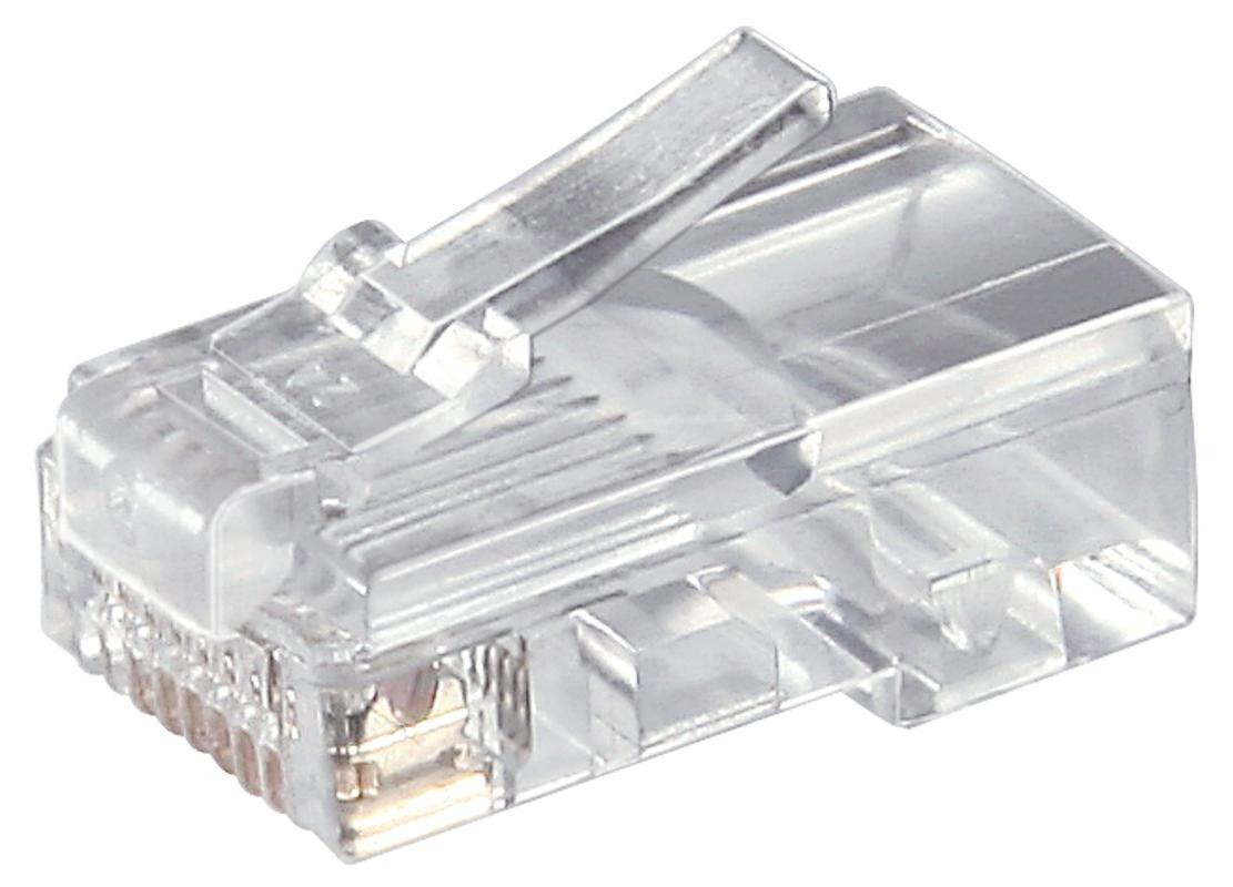 Goobay RJ45-connector voor ronde kabels, 8-polig, transparant