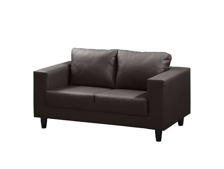 Sofa Bexwell I 2-Sitzer Braun/Dunkelbraun Kunstleder Madara 140 x 78 x 75cm Modern