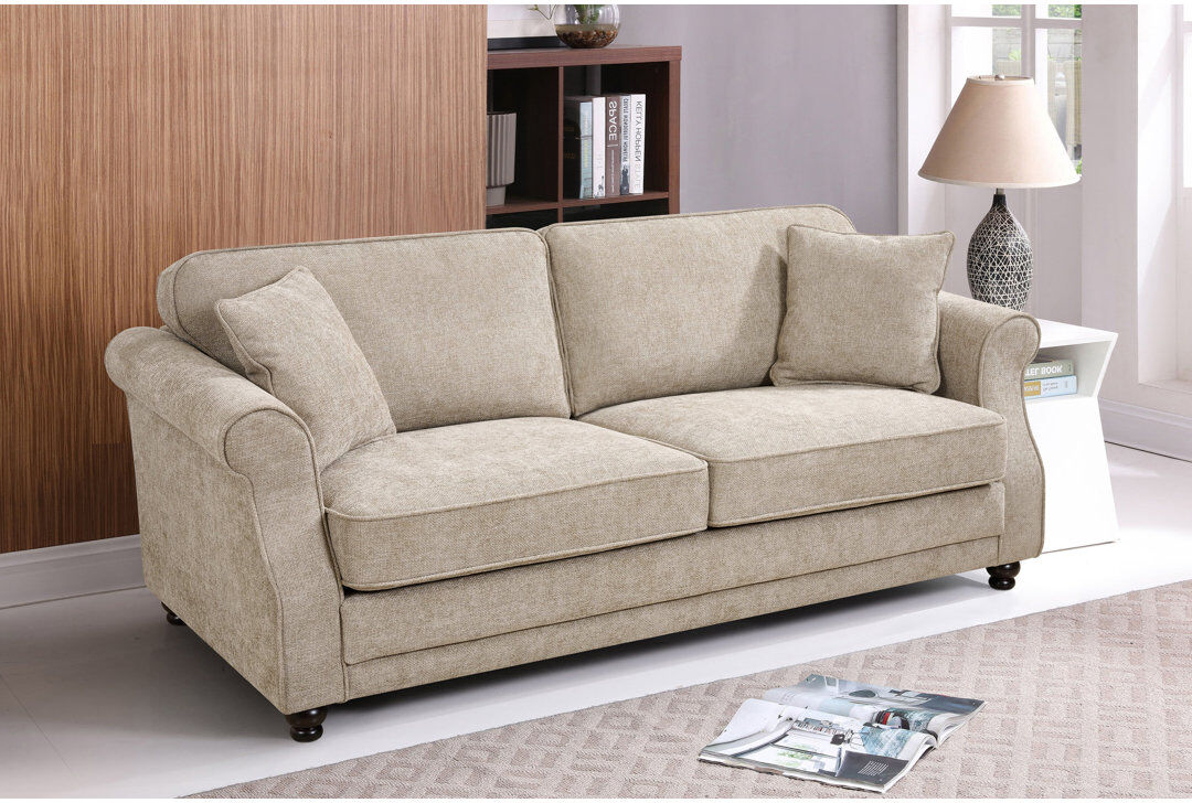 Ophelia & Co. Baldemar Chenille Sofa Beige 3