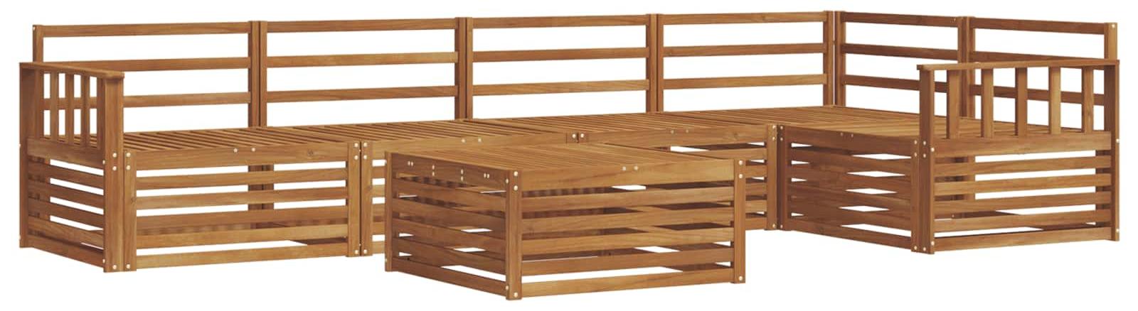 Outdoor-Sofagarnitur 6 pcs Natur